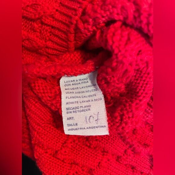 Vintage‎ Red Knit Button up Cardigan sweater, Size Medium - Picture 5 of 5